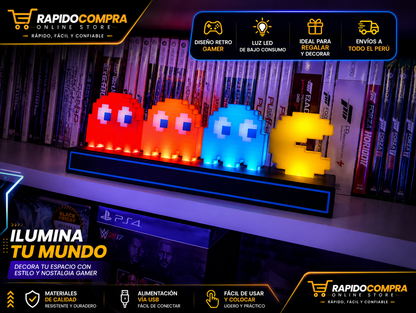 Lámpara LED Pac-Man Retro Gamer