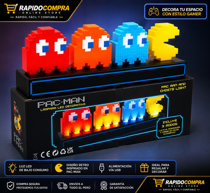 Lámpara LED Pac-Man Retro Gamer