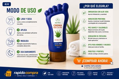 🦶 Crema Hidratante para Pies con Aloe Vera