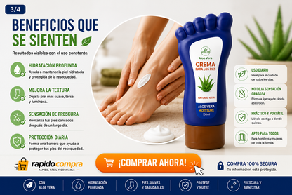 🦶 Crema Hidratante para Pies con Aloe Vera