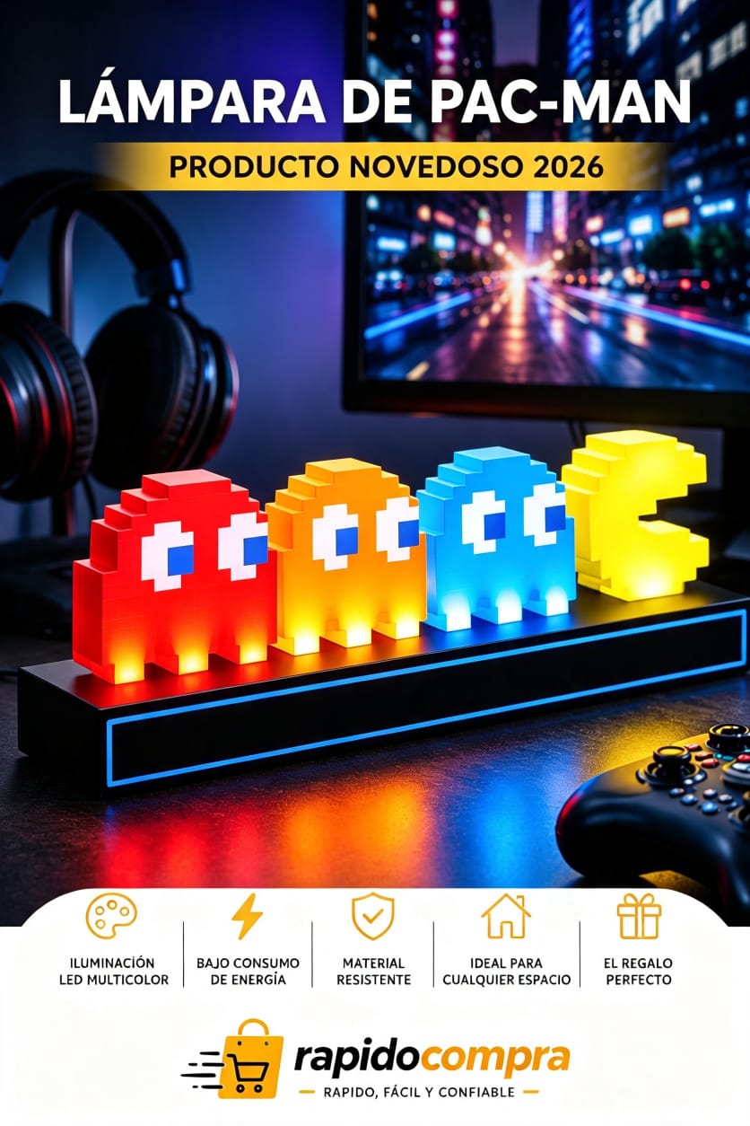 Lámpara LED Pac-Man Retro Gamer